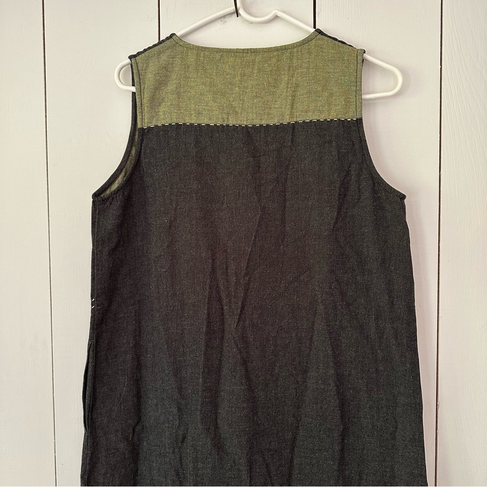 Solola Paris Sleeveless Maxi Dress Sz M Cotton Artsy Lagenlook Steampunk - Picture 6 of 11